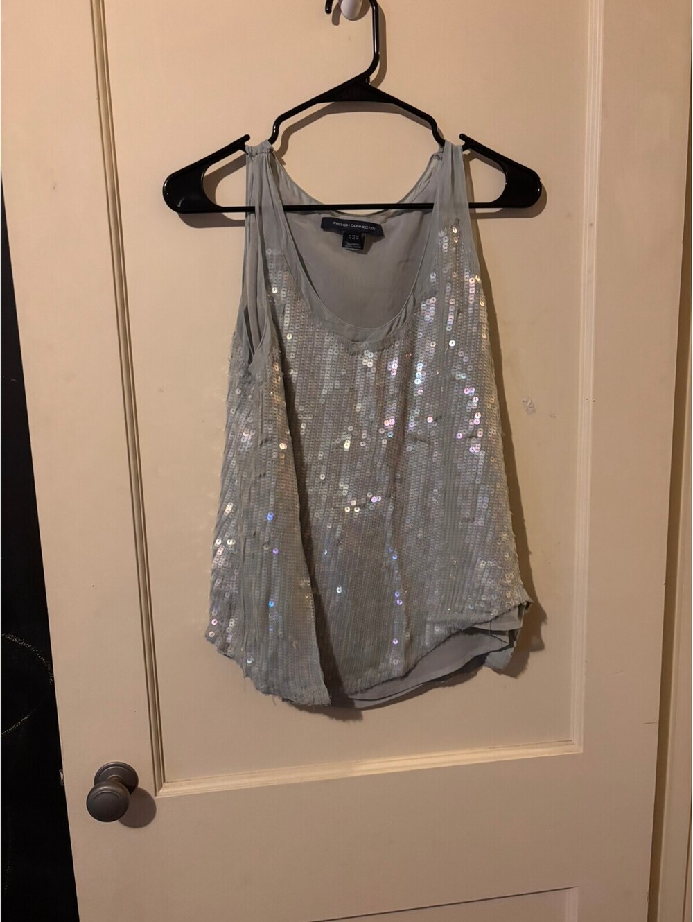 French Connection silver sequin tank top 10